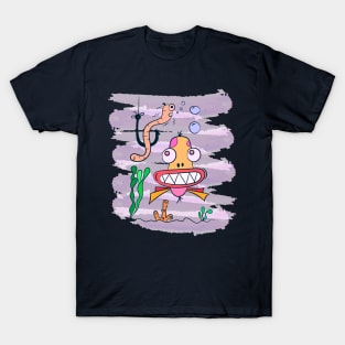 the worm vs fish T-Shirt